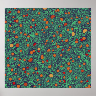 Rich Orchard: Vintage Tree Pattern. Poster
