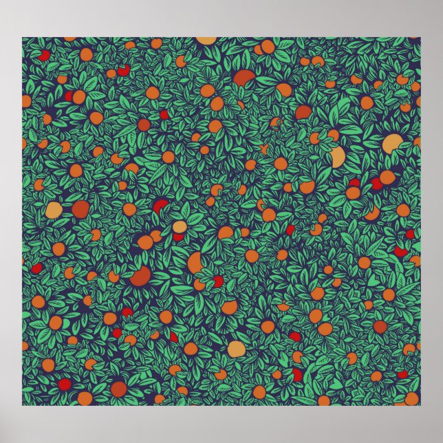 Rich Orchard: Vintage Tree Pattern. Poster (Front)