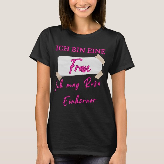 Rich pink pink Einhorn design for women T-Shirt (Front)