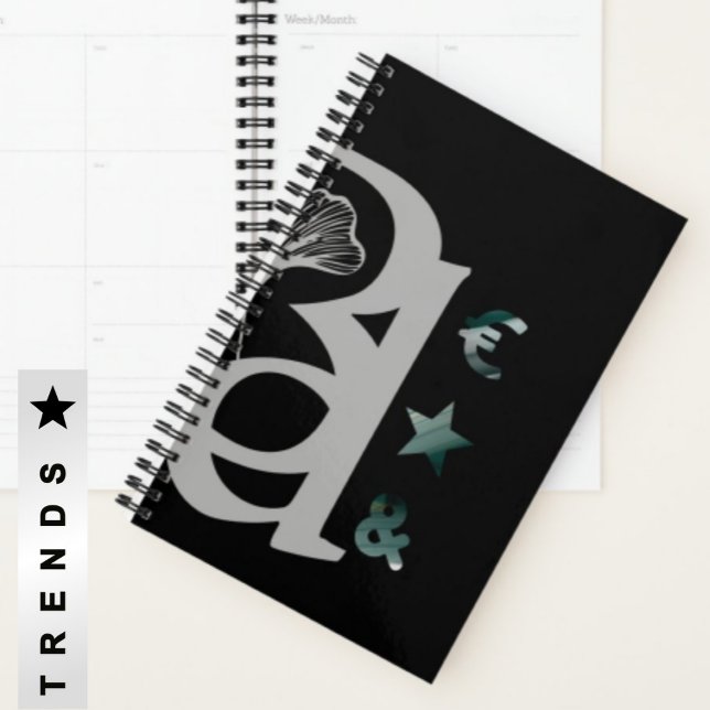 RICH Planner Trend Abstract Art Black White Green (Creator Uploaded)