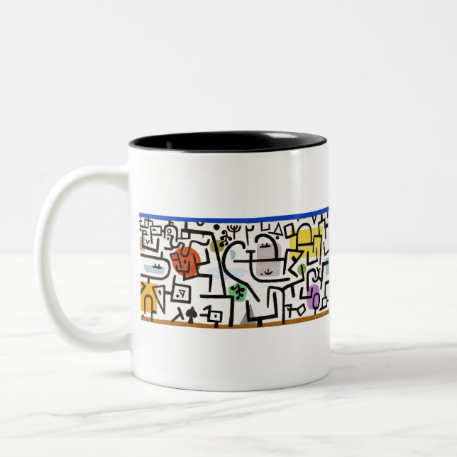 Rich port by Paul Klee Two-Tone Coffee Mug (Left)