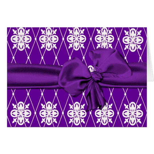 Rich Purple and White Thank You Card