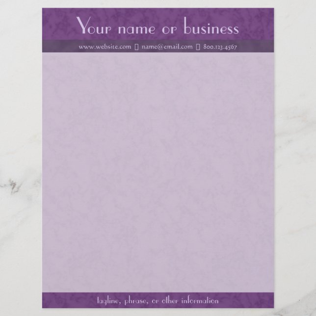 Rich Purple Textured with Lavender Letterhead (Front)