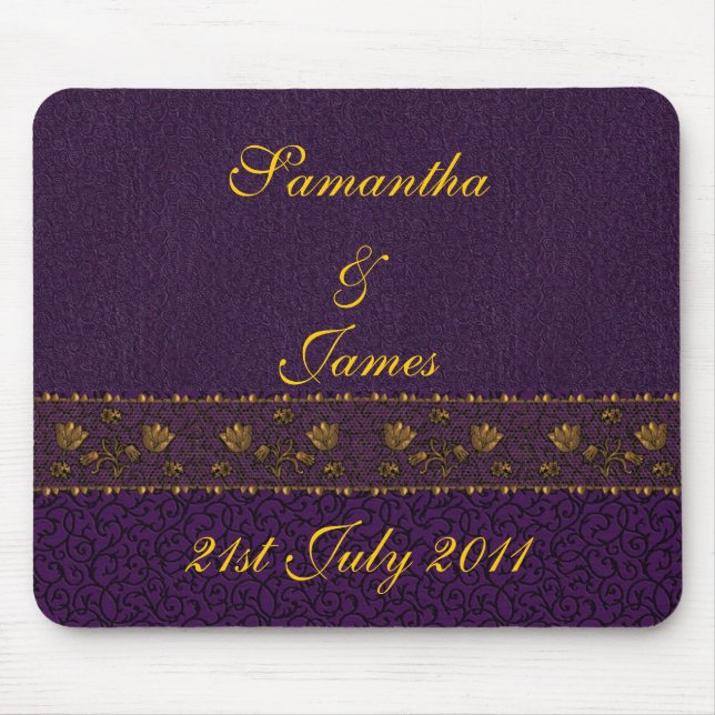 Rich Purple Wedding Mouse Mat (Front)