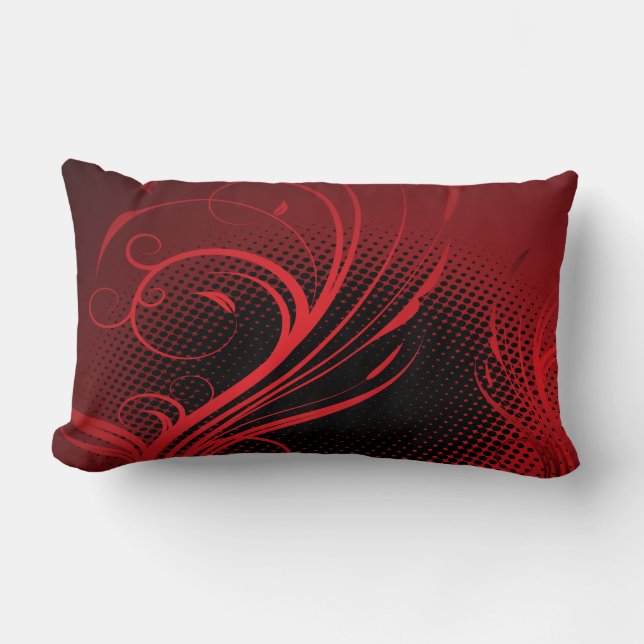 Rich Red Abstract American MoJo Pillow (Front)