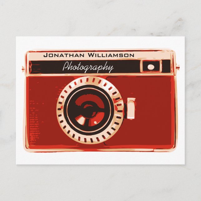 Rich Red Camera Photography Business Postcard (Front)