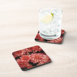 Rich Red Chrysanthemums Coaster