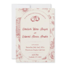 Rich Red French Floral Toile Floral