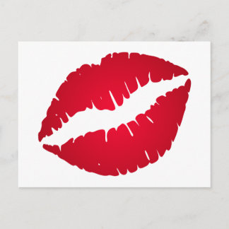 Rich Red Lipstick Postcard