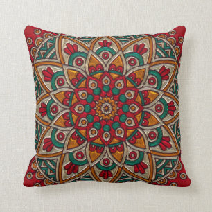 Rich, Red Mandala. Cushion