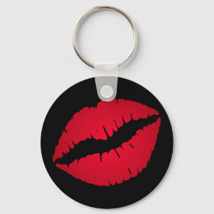 Rich Red Ombre Lipstick Black Key Ring