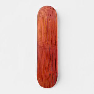 Rich Red Wood Grain Texture Pattern Skateboard