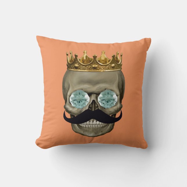 Rich Skull Moustache Cushion (Front)