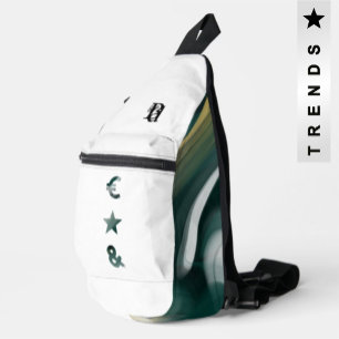 RICH Sling Bag Trend Abstract Black White Green