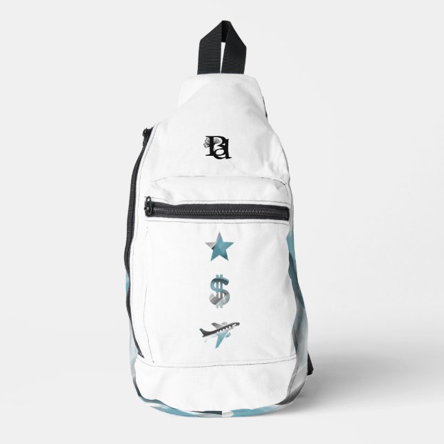 RICH Sling Bag Trend Abstract Blue Ocean  (Front)