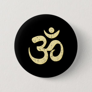 Rich Sphere Om Omkar Aum Symbol Spiritual Yoga Med 6 Cm Round Badge