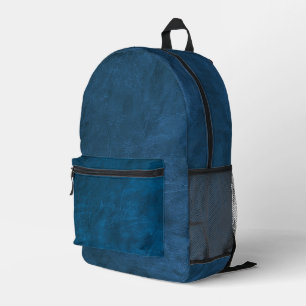 Rich Teal Leather Design Printed Backpack