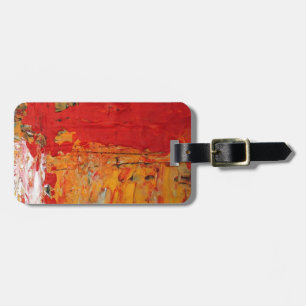 Rich Textured Red Yellow Abstract Luggage Tag