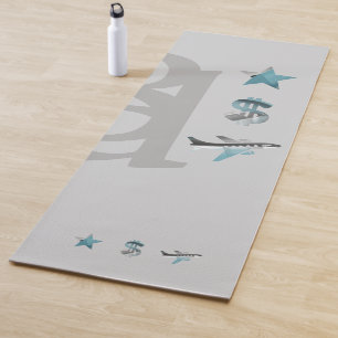 RICH Yoga Mat Fitness Abstract Art Blue Ocean