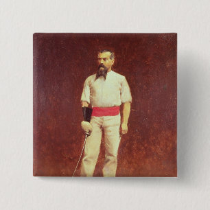 Richard Burton in Fencing Dress, 1889 15 Cm Square Badge