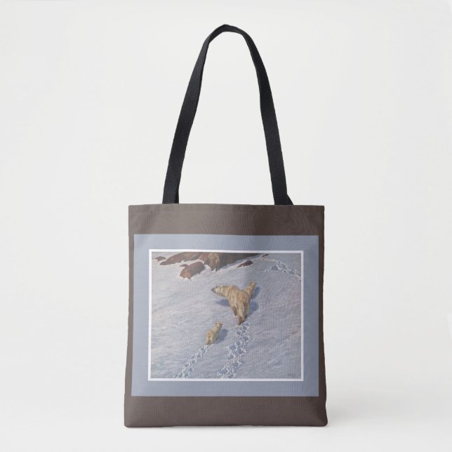 Richard Friese, Polar Bear Family Postcard Tote Bag (Front)