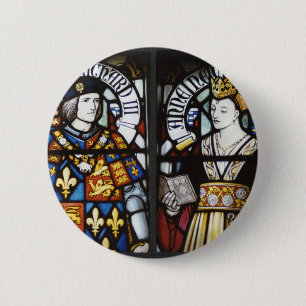 RICHARD III AND QUEEN ANNE OF ENGLAND 6 CM ROUND BADGE