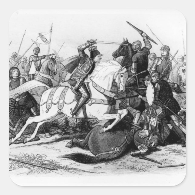 Richard III  at the Battle of Bosworth in 1485 Square Sticker (Front)