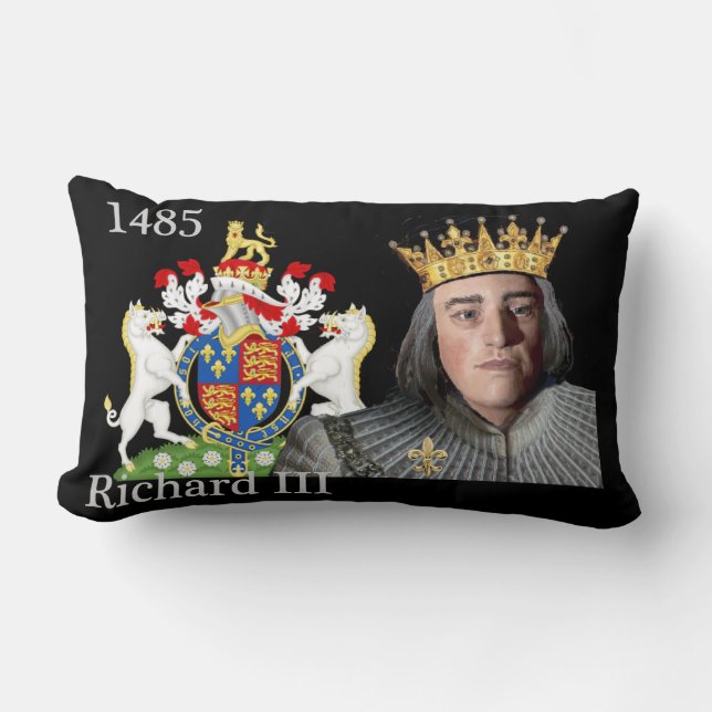 Richard III wears his crown Lumbar Cushion (Front)
