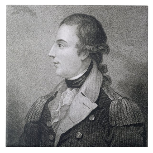 Richard Montgomery (1736-75) engraved by E. Macken Tile (Front)