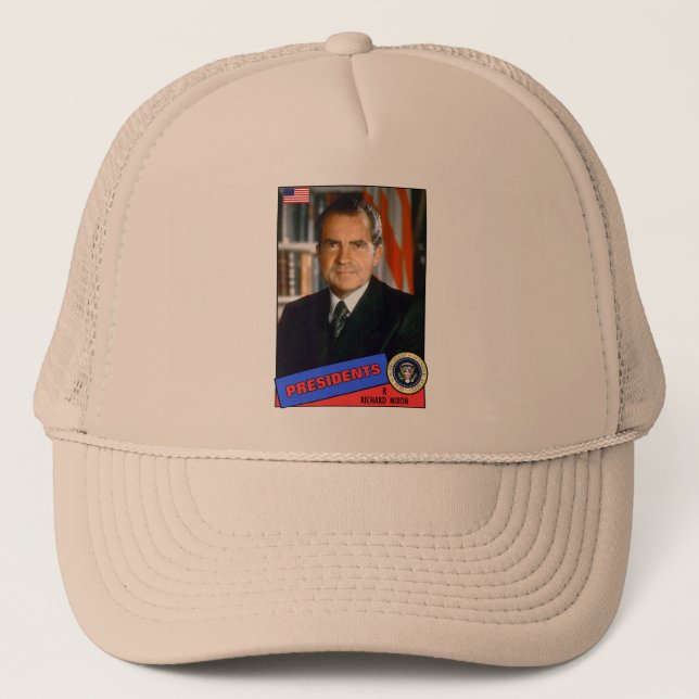 Richard Nixon Baseball Card Trucker Hat (Front)