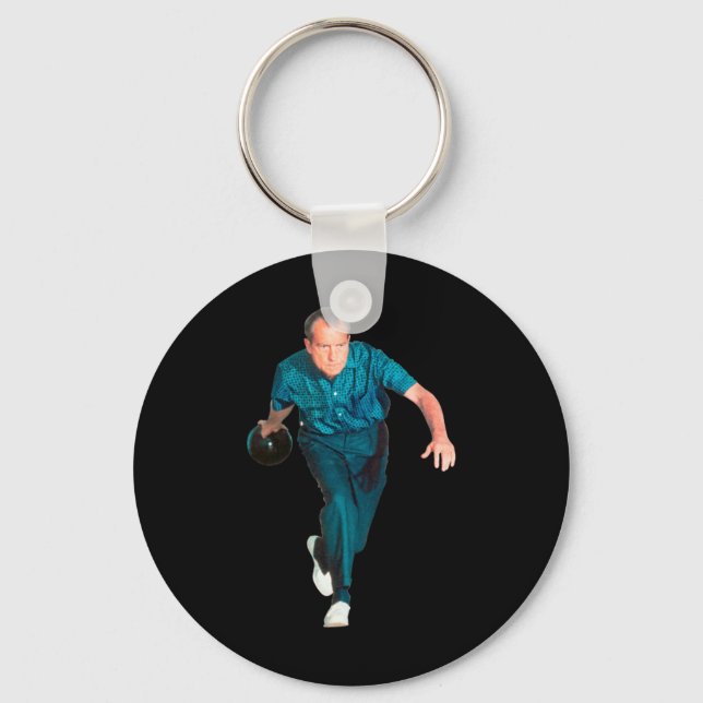 Richard Nixon Bowling  Key Ring (Front)