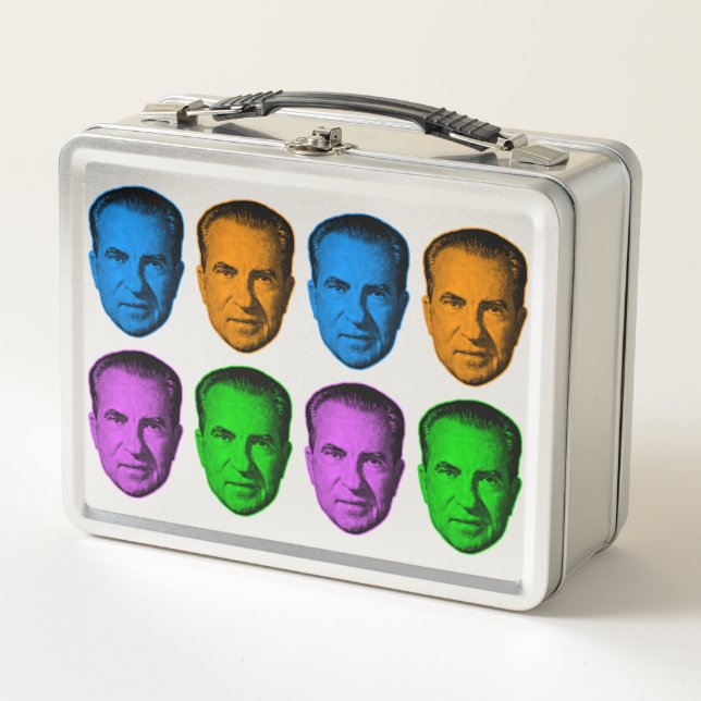 Richard Nixon in Vivid Colour Metal Lunch Box (Front)