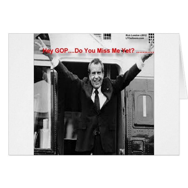 Richard Nixon "Miss Me Yet?" Funny Gifts & Tees (Front Horizontal)