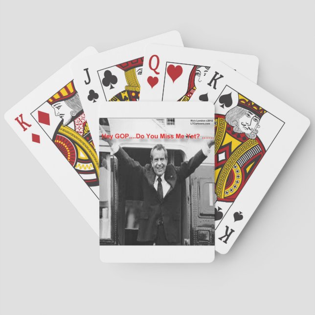 Richard Nixon "Miss Me Yet?" Funny Gifts & Tees Playing Cards (Back)