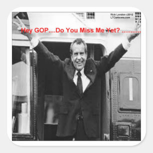 Richard Nixon "Miss Me Yet?" Funny Gifts & Tees Square Sticker