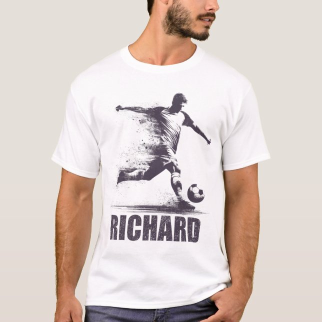 Richard Soccer Boys Personalised First Name Richar T-Shirt (Front)