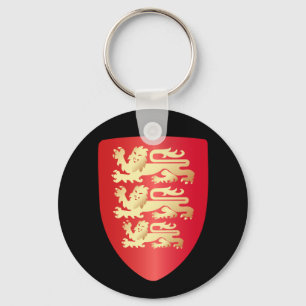 Richard the Lion Heart Shield in red+faux gold Key Ring