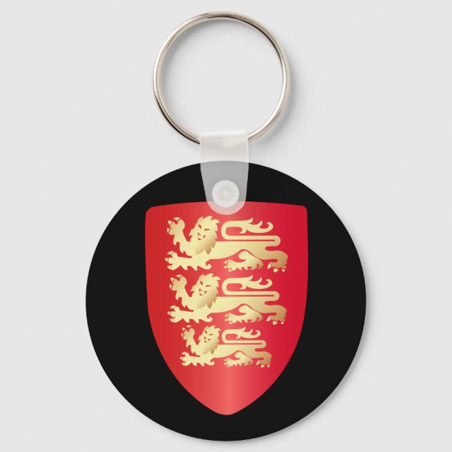 Richard the Lion Heart Shield in red+faux gold Key Ring (Front)