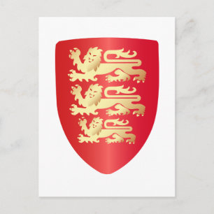 Richard the Lion Heart Shield in red+faux gold Postcard