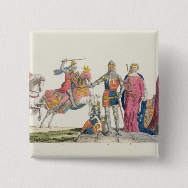 Richard the Lionheart, John of Gaunt, Edward III, 15 Cm Square Badge (Front)