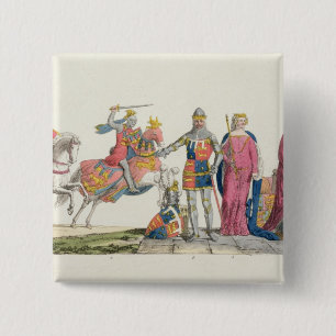 Richard the Lionheart, John of Gaunt, Edward III, 15 Cm Square Badge