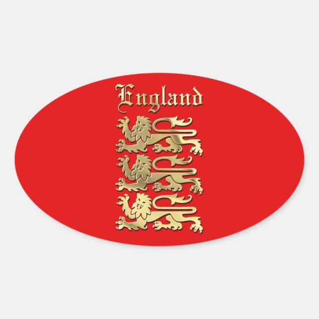 Richard the Lionheart's Royal Arms of England Oval Sticker (Front)