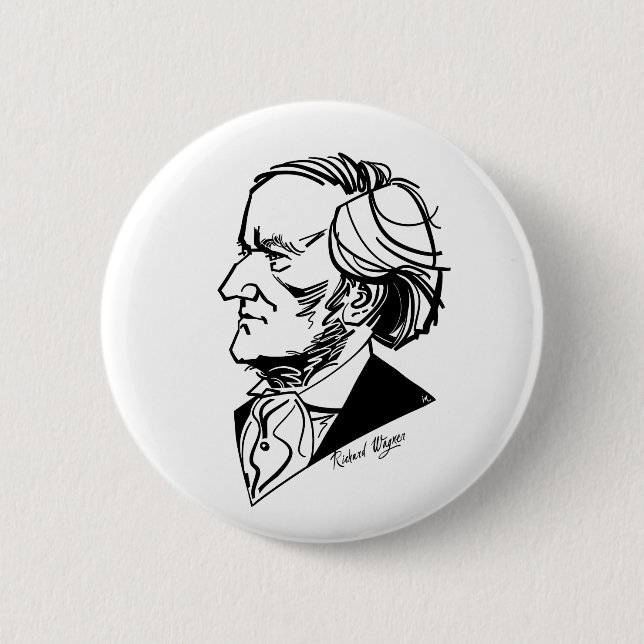 Richard Wagner 6 Cm Round Badge (Front)