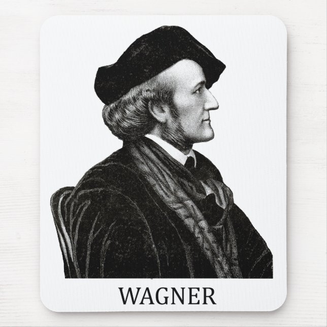 Richard Wagner, black Mouse Mat (Front)
