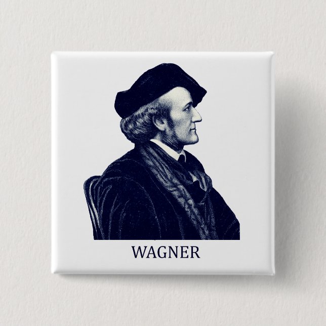 Richard Wagner, blue 15 Cm Square Badge (Front)