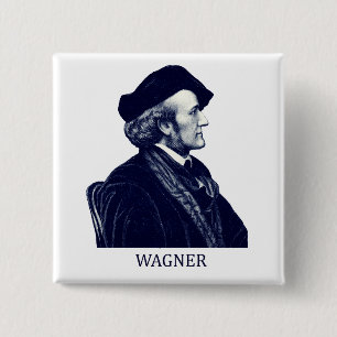 Richard Wagner, blue 15 Cm Square Badge