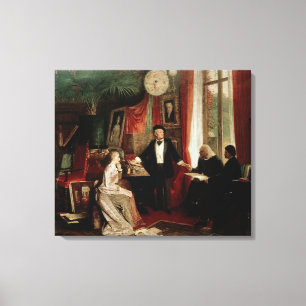 Richard Wagner with Franz Liszt and Liszt's daught Canvas Print