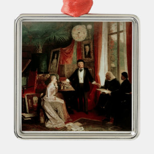 Richard Wagner with Franz Liszt and Liszt's daught Metal Tree Decoration