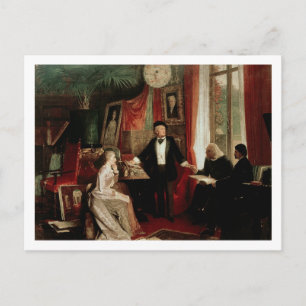 Richard Wagner with Franz Liszt and Liszt's daught Postcard
