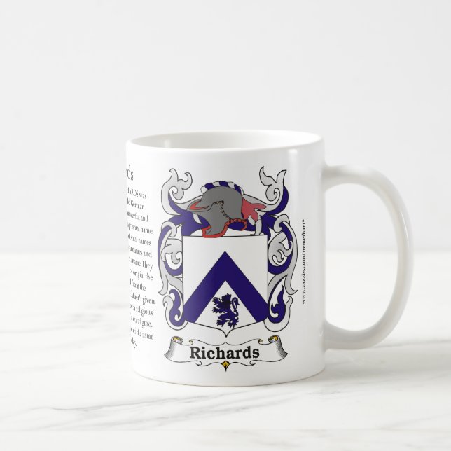 Richards Family Crest including the History and Me Coffee Mug (Right)